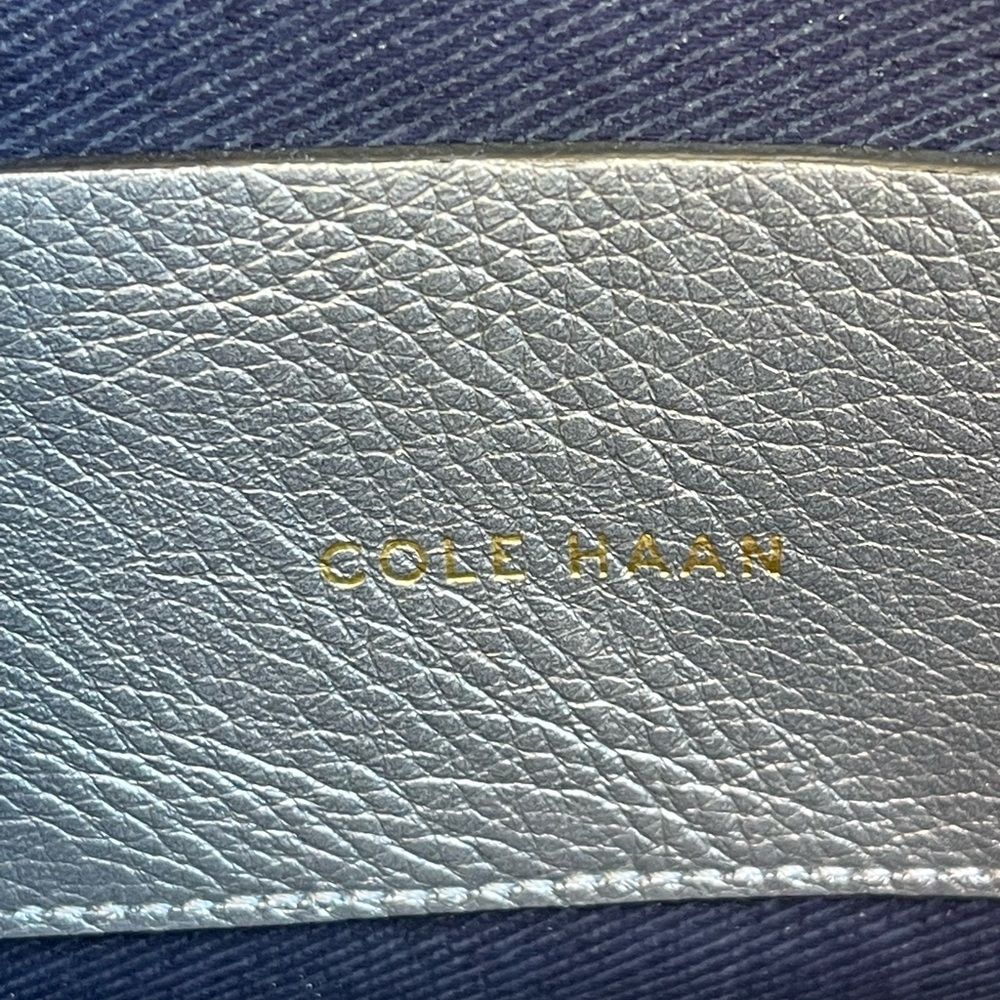 Cole Haan Palermo Silver and Black Two-Tone Leather Tote Bag - Picture 9 of 12